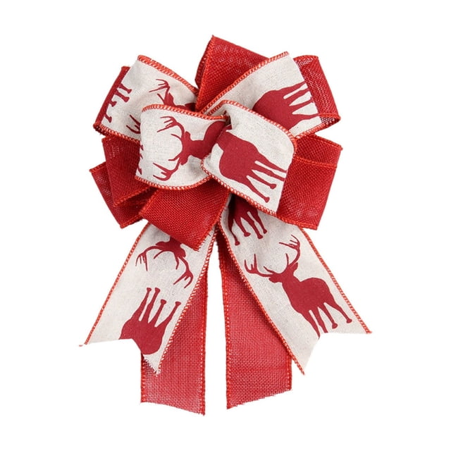 COM1950s Christmas Decorations for the Home, Christmas Decorations for Tree, Christmas Bow Festive Ambiance Decoration Polyester Material Christmas Props, Christmas Bows Decoration