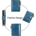 thumbnail image 3 of Women's Small Compact Wallet RFID Blocking Genuine Leather Bifold Purse with ID Windows, 3 of 5