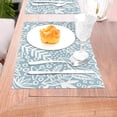 thumbnail image 5 of YFYANG Washable Heat-Resistant Placemats, 70% PVC/30% Polyester, Blue Floral Texture Kitchen Table Mat, 12" x 18" 1 Pcs, 5 of 6