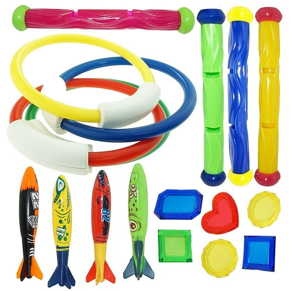 Children Diving Toy Combination Plastic Summer Swimming Water Playing Toys Interactive Games Underwater Sports Bath Toys TMZ 18pcs CB4YL4YH4BS6