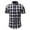 Black#43, variant on Handshe Men's Summer Casual Plaid Short - Sleeve Lapel Shirt