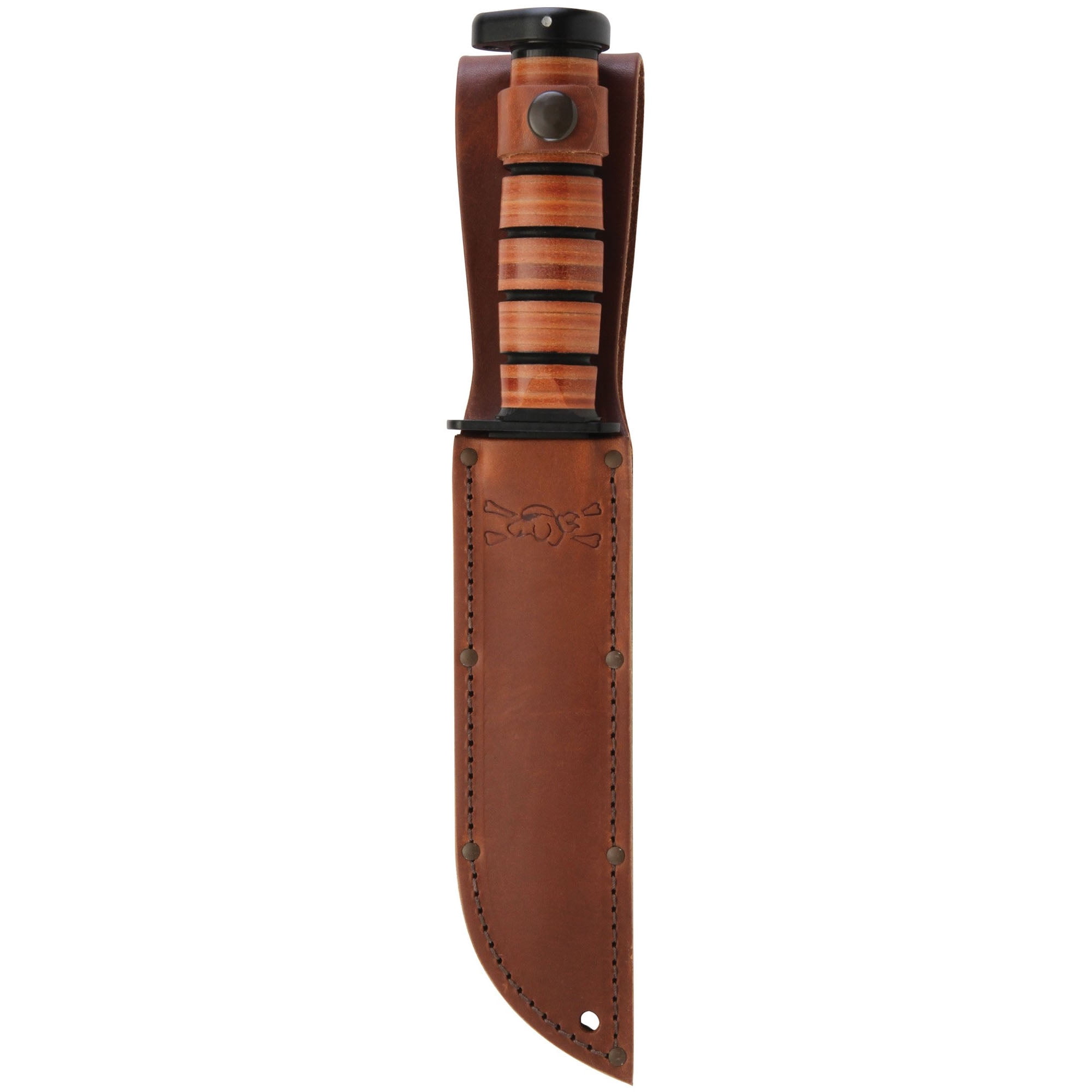 Ka-bar KA9228 125th Anniversary Dog's Head 7" Blade Leather Handle Fixed Knife