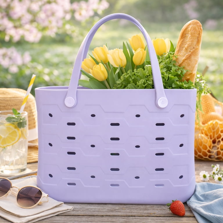 Mainstays Large All Purpose Flex Laundry Tote, Iris Whisper