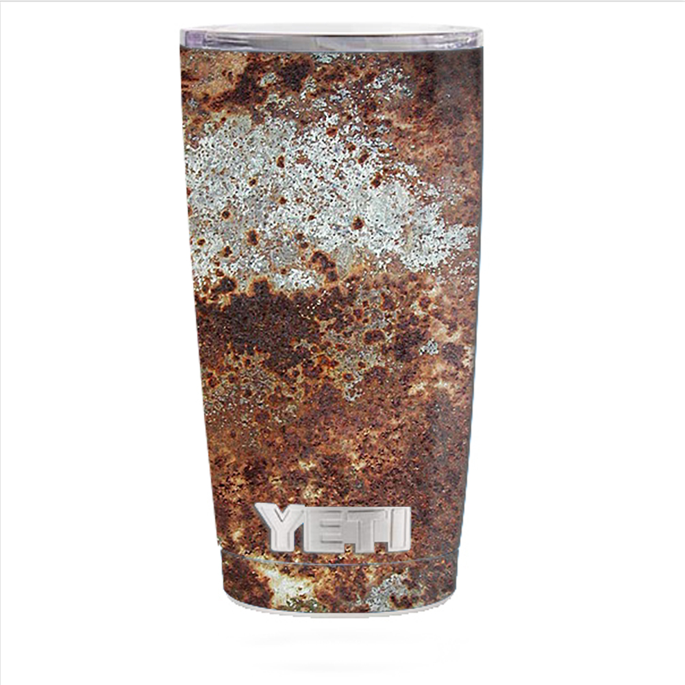 Skin Decal For Yeti 20 Oz Rambler Tumbler Can Cup / Rust Corroded Metal