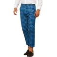 thumbnail image 4 of INSPIRE CHIC Plaid Dress Pants for Men's Slim Fit Houndstooth Cropped Pants 36 Blue, 4 of 5