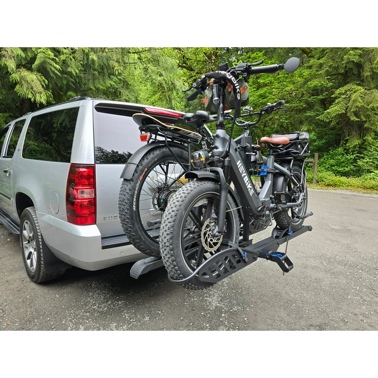 Advantage Deluxe E Bike Rack Hitch Mounted Platform Style 5 Fat Tire 200 lbs Weight Capacity Walmart