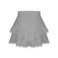thumbnail image 6 of Crunowin Women's Flowy Shorts, High Waist Mini Skirts Golf Tennis Crochet Shorts Casual Boho Ruffle Tiered Skorts Gray XL, 6 of 9