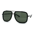 thumbnail image 3 of Mens Large Double Bridge Racer Rectangle Sunglasses Gunmetal Black Green, 3 of 4