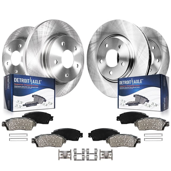 Detroit Axle - Brake Kit for 4WD 5-Lug 1999-2003 Ford F-150 Front and Rear Disc Rotors Ceramic Brake Pads