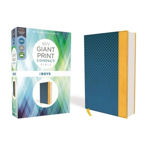 Niv, Giant Print Compact Bible for Boys, Leathersoft, Blue, Red Letter Edition, Comfort Print, (Hardcover)