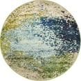 thumbnail image 3 of Unique Loom Estrella Collection Area Rug - Vella (4' 1" Round Blue/Gray), 3 of 7
