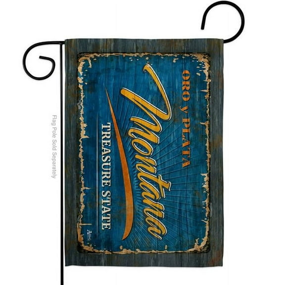 G142971-BO 13 x 18.5 in. Montana Vintage American State Garden Flag with Double-Sided Horizontal House Decoration Banner Yard Gift