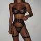 thumbnail image 4 of Ellolace-ropa interior erótica de encaje para mujer, conjunto exótico de sujetador transparente, Tanga Sexy, lencería Sensual de lujo, 4 piezas, 4 of 5