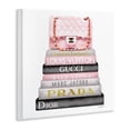 thumbnail image 3 of The Stupell Home Decor Collection Watercolor High Fashion Bookstack Padded Pink Bag Wall Art, 3 of 7