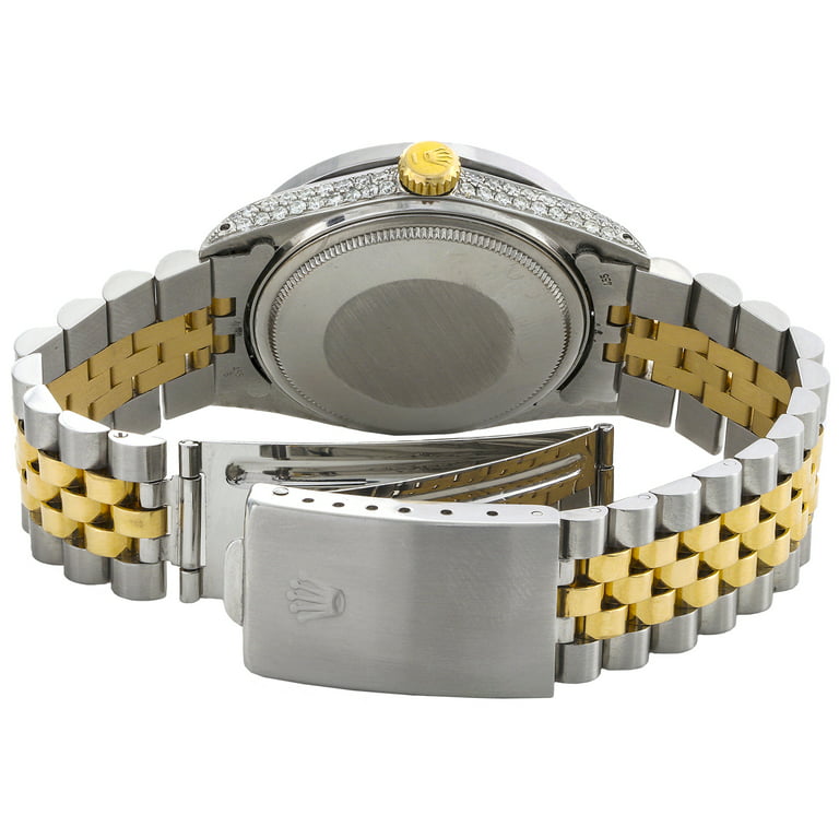 Rolex Datejust Yellow Gold Steel White Mop Diamond Dial Fluted Bezel 16013 | Da Vinci Fine Jewelry, Inc.