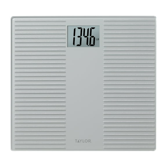 Taylor 11.8" x 11.8" Glass Digital Bath Scale with Anti-Slip Silicone Silver