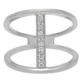 thumbnail image 3 of 0.10 Carat (ctw) 10K White Gold Round White Diamond Ladies Anniversary Wedding Band Enhancer Guard Double Ring 1/10 CT, 3 of 4