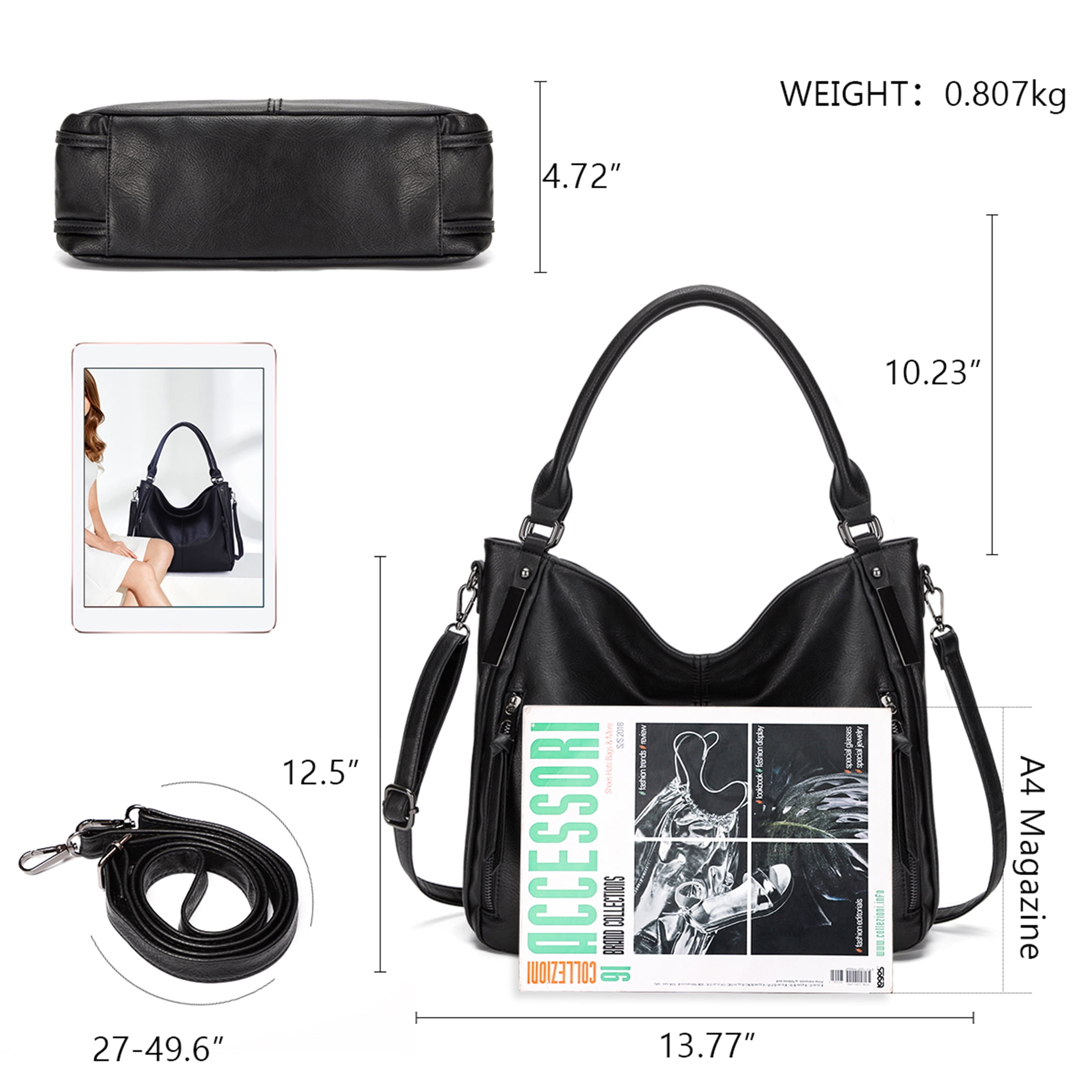 KL928 Large Purses for Women PU Leather Handbags Crossbody Hobo Tote Bags
