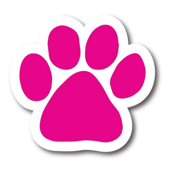 Magnet Me Up Pink Pawprint Magnet Decal, 5 Inch, Vinyl Automotive Magnet