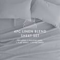 thumbnail image 6 of Noble Linens 4 Piece Linen Bamboo-Blend Bed Sheet Set, Gray, Full, 6 of 9