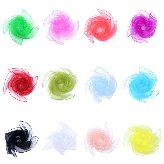 ZOUBAOQ Solid-Color Thin Chiffon Children Silk Scarf Show Performance Dance Square YDD