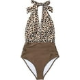 thumbnail image 4 of Women's One Piece Swimsuit Ruffle Lace Up Beach Bathing Suit Tummy Control Swimsuit Bathing Costume, 4 of 4