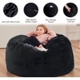 thumbnail image 4 of 3FT Bean Bag Chair Bean Bag Chairs for Adults Bean Bag with Filler Big Beanbag Chair for Gaming Large Memory Foam Bean Bags with Dutch Velet Cover for Living Room Bedroom, (36×36×24")-Black, 4 of 14