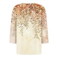 thumbnail image 4 of Womens 3/4 Length Sleeve Tops Casual Henley Summer Shirts Loose Fit Three Quarter Length Sleeve Blouses, 4 of 5