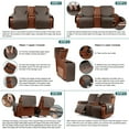 thumbnail image 6 of Timeles Waterproof Loveseat Recliner Cover with Console, Non-Slip Reclining Couch Covers for 2 Seat Recliner Sofa Cover Furniture Protector with Elastic Straps for Kids, Pets (Brown), 6 of 7