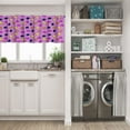 thumbnail image 5 of LALILO Kitchen Curtain Valance Valentines Day Violet Black Rod Pocket Window Curtain 52"x 18" Set of 2, 5 of 5