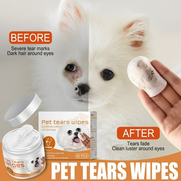 WIFKLSIIPG Pet Eye Wipes Tear Stain Remover Wipes Eye Stain Cleaner for Dogs and Cats Dog Eye Cleaner Take Off Dirt Discharge & Mucus Secretions 1ML
