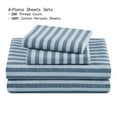 thumbnail image 4 of Beautiful Striped 4-Piece 100% Cotton Washed Percale Starry Night Blue Sheet Set, Queen by Drew Barrymore, 4 of 7