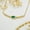 Green, variant on Women Ladies Stainless Steel Chain Zircon Pendant Necklace Non Tarnish-red