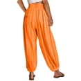 thumbnail image 4 of Summer Saving Clearance AXXD Orange Shorts for Women Casual Summer Spring Pocket Elastic High Waist Solid Color A-Line Long Pants With Pocket Perfect gifts for Mom under $25, 4 of 8