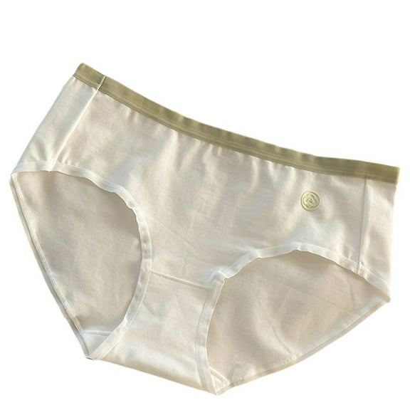 HOMBOM Womens Cotton Underwear Briefs Full Coverage White Seamless Panties for Ladies High Waisted L