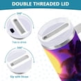 thumbnail image 3 of Yayeee 30oz Double-Wall Insulated Stainless Steel Tumbler with Handle Bottle, Purple Neon Road, 3 of 8