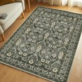 thumbnail image 1 of Woeilo Machine Washable Rugs 3x5 Boho Area Rugs Floral Rug Small Rugs for Bedroom TPR 3x5 Non Slip Dark Green Rugs for Under Table Carpet for Laundry Room Kids Room Dining Room Green 3'x5', 1 of 5