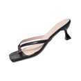 thumbnail image 2 of PiGOGI Women's Pointed Toe Heel Flip Flops Thong Non-Slip Comfortable Sandals Summer Black 5.5, 2 of 8