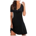 thumbnail image 1 of Pompotops Robe Débardeur à Rayures Imprimé Floral pour Femmes T-Shirts Col Rond Robe Imprimé Boho, 1 of 6