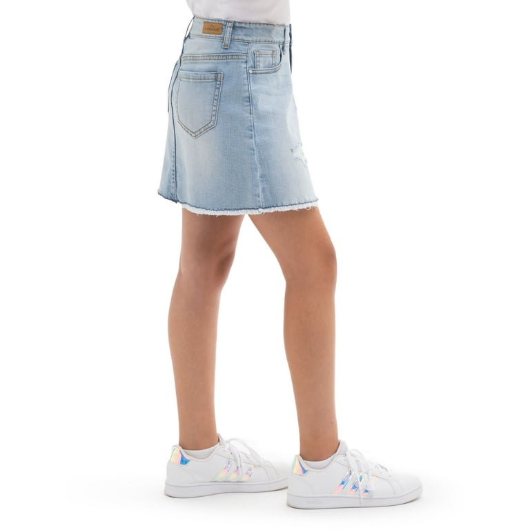 Jordache Girls Frayed Hem Denim Skirt, Sizes XS-XXL Jordache Girls Frayed Hem Denim Skirt, Sizes XS-XXL