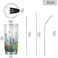 thumbnail image 3 of SKYSONIC Doodle Flower and Butterfly Pattern 20 oz Stainless Steel Insulated Mug, Double Vacuum Insulated Travel Mug with Lid and Straw, 3 of 7