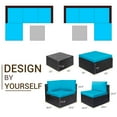thumbnail image 7 of Devoko 5-Pieces Rattan Outdoor Patio Furniture Set with Fire Pit Table, Blue/Beige, 7 of 7