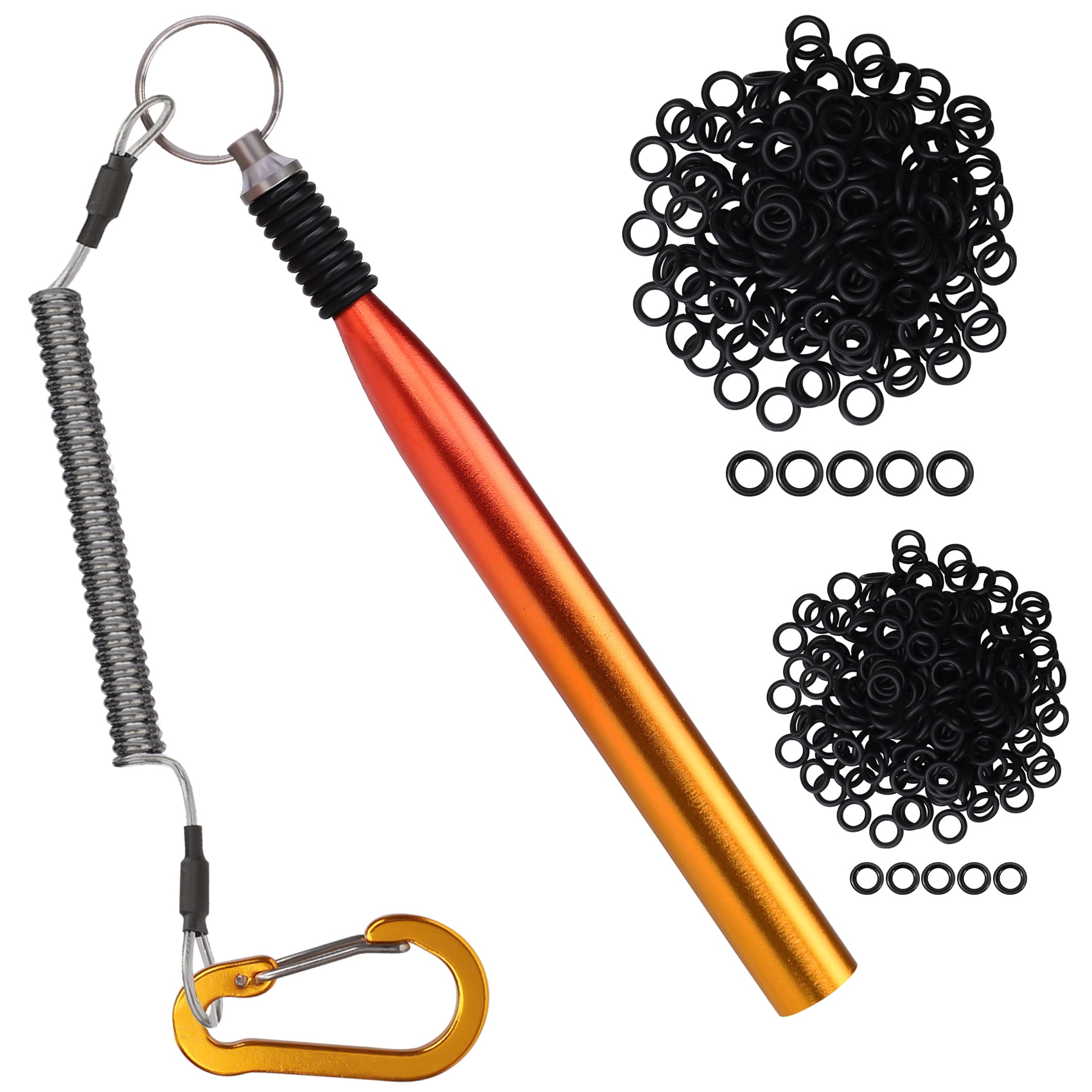 TRUSCEND Gradient Fishing Wacky Rig Tool Kit with 210Pcs Silicone O Rings for 3 -4 & 5 -7 Fishing Worm Lures,Ultra-Smooth Downriggers Tube for Easy Installation and Great Protection of Stick Bait
