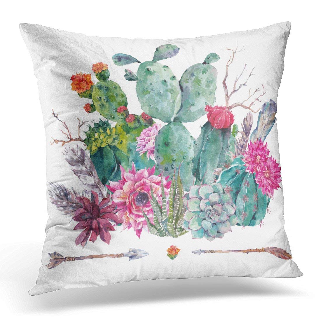 CMFUN Exotic Natural Vintage Watercolor Bouquet in Boho ...