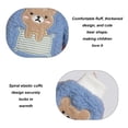 thumbnail image 3 of Guantes de felpa cálidos de invierno con cuello halter y rayas bordadas con oso engrosado, lindos guantes entre los dedos para exteriores fríos 879, 3 of 5