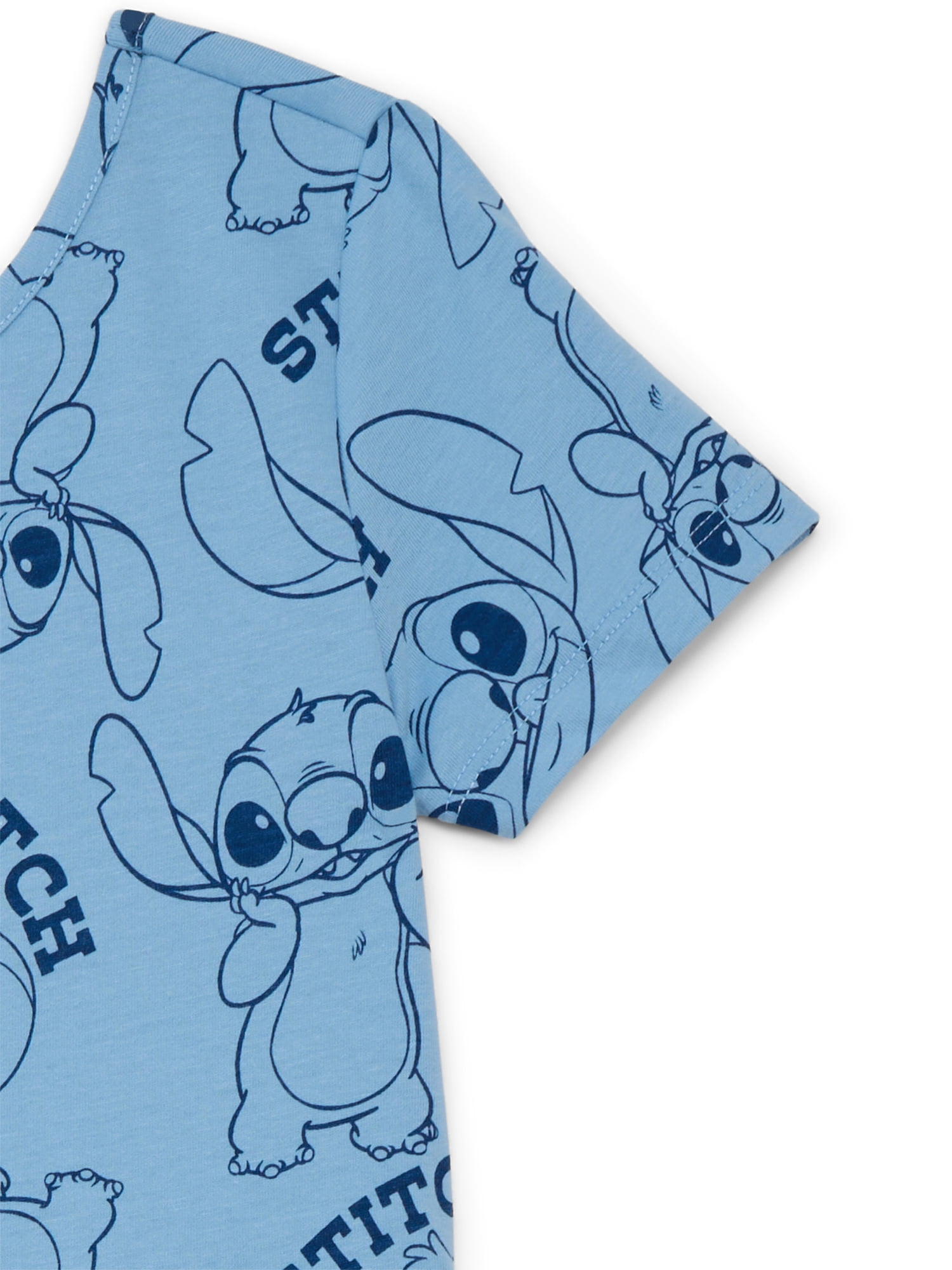 Stitch Girls Allover Print Dress with Short Sleeves, Sizes 4-12
