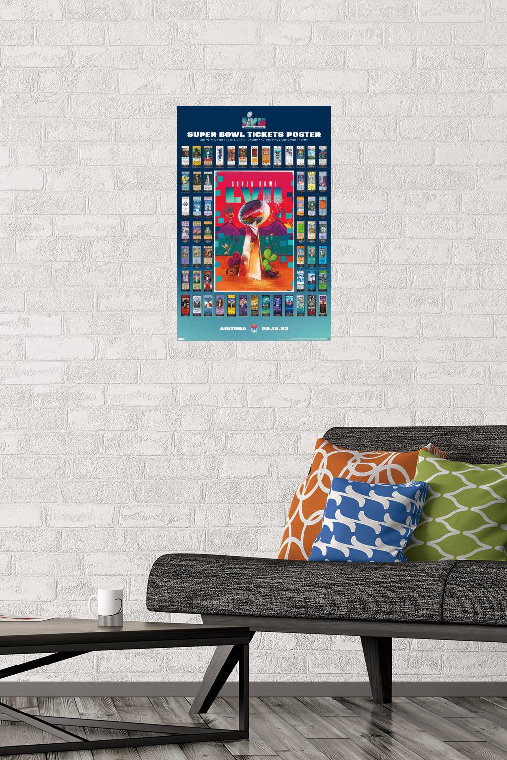 NFL League - Super Bowl LVII Ticket Collage Wall Poster, 14.725" x 22.375"