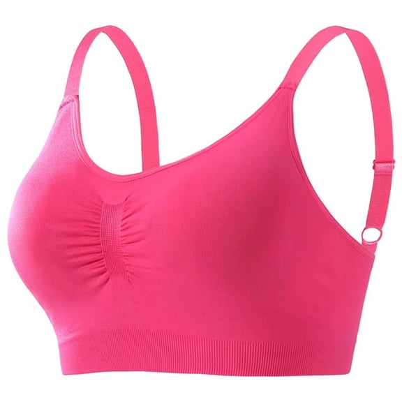 Wensltd Women Back Closure Sports Bras for Running Yoga Fitness Back Design Solid Color Breathable Full Support Daily Comfort Bras
