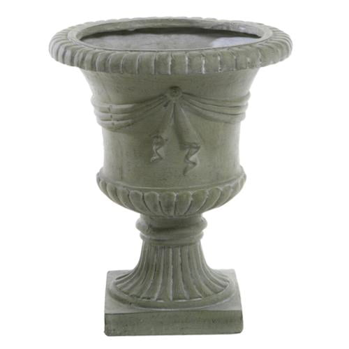 20" Antique White Green Urn Planter by GDF Studio