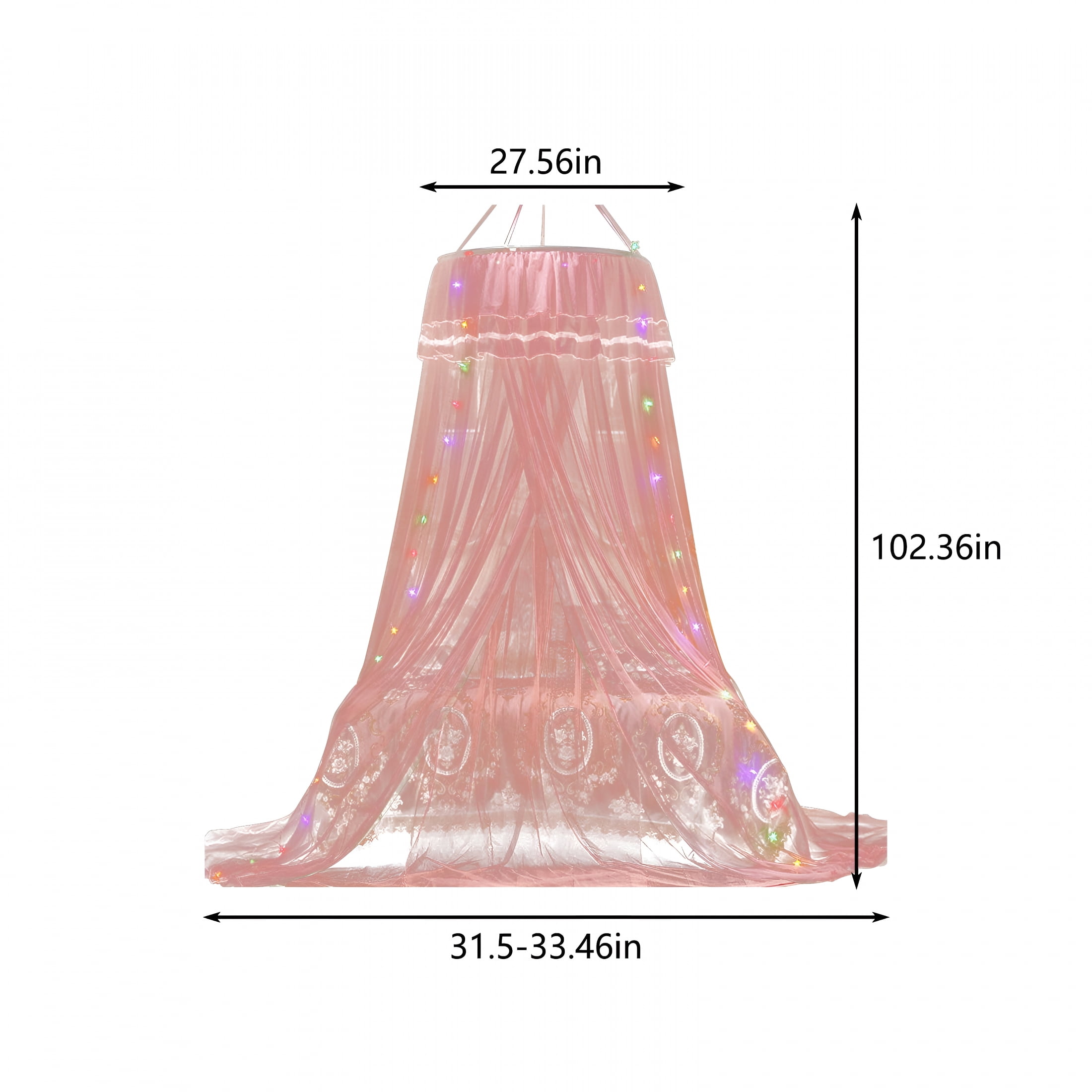 XIBUFE 2026 New Bed Canopy for Girls with Glowing Stars-Canopy Bed Curtains | Fits Single,Twin,Full,Queen Size Kids Bed,Princess Netting Room Decor,Ceiling Tent to Cover Toddler